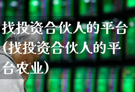 找投资合伙人的平台(找投资合伙人的平台农业)_https://www.fzdzcxj.com_上交所_第1张