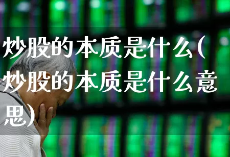 炒股的本质是什么(炒股的本质是什么意思)_https://www.fzdzcxj.com_创业板_第1张