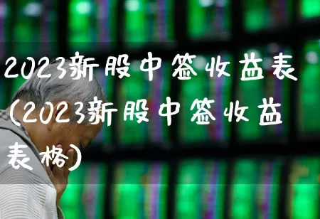 2023新股中签收益表(2023新股中签收益表格)_https://www.fzdzcxj.com_深交所_第1张