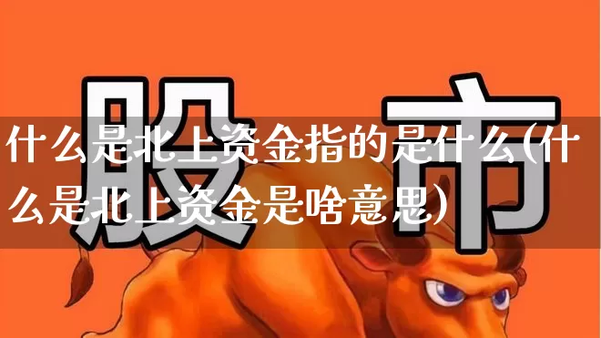 什么是北上资金指的是什么(什么是北上资金是啥意思)_https://www.fzdzcxj.com_上交所_第1张