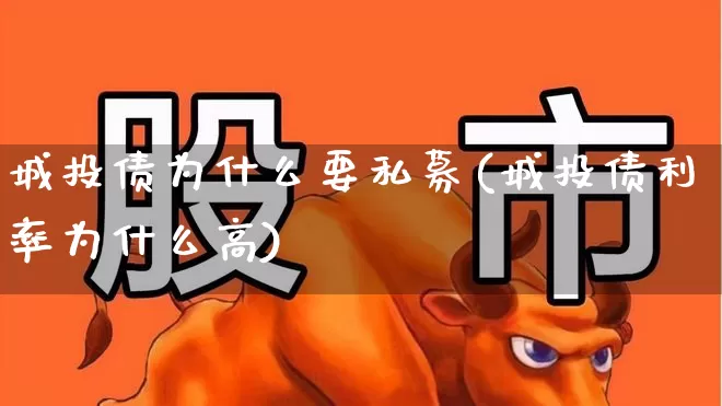 城投债为什么要私募(城投债利率为什么高)_https://www.fzdzcxj.com_上交所_第1张