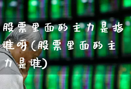 股票里面的主力是指谁呀(股票里面的主力是谁)_https://www.fzdzcxj.com_深交所_第1张