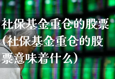 社保基金重仓的股票(社保基金重仓的股票意味着什么)_https://www.fzdzcxj.com_创业板_第1张