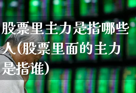 股票里主力是指哪些人(股票里面的主力是指谁)_https://www.fzdzcxj.com_科创板_第1张