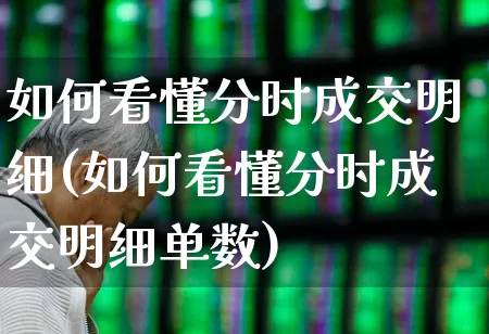 如何看懂分时成交明细(如何看懂分时成交明细单数)_https://www.fzdzcxj.com_北交所_第1张