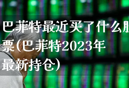 巴菲特最近买了什么股票(巴菲特2023年最新持仓)_https://www.fzdzcxj.com_创业板_第1张