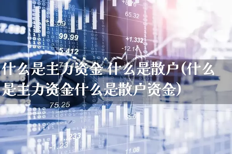 什么是主力资金 什么是散户(什么是主力资金什么是散户资金)_https://www.fzdzcxj.com_科创板_第1张