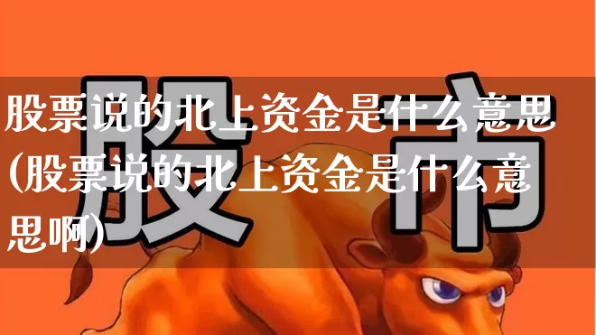 股票说的北上资金是什么意思(股票说的北上资金是什么意思啊)_https://www.fzdzcxj.com_北交所_第1张
