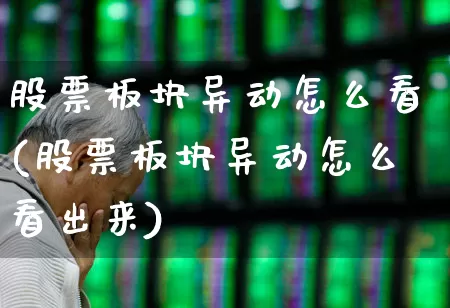 股票板块异动怎么看(股票板块异动怎么看出来)_https://www.fzdzcxj.com_创业板_第1张