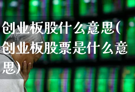 创业板股什么意思(创业板股票是什么意思)_https://www.fzdzcxj.com_科创板_第1张