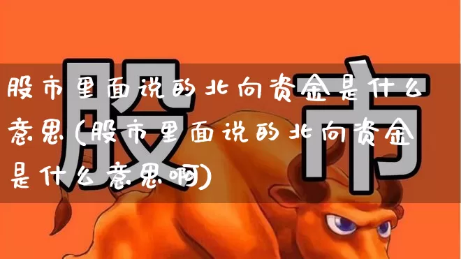 股市里面说的北向资金是什么意思(股市里面说的北向资金是什么意思啊)_https://www.fzdzcxj.com_创业板_第1张