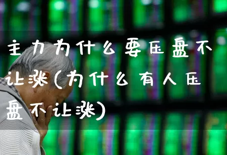 主力为什么要压盘不让涨(为什么有人压盘不让涨)_https://www.fzdzcxj.com_创业板_第1张