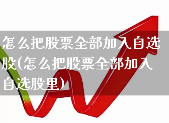 怎么把股票全部加入自选股(怎么把股票全部加入自选股里)_https://www.fzdzcxj.com_科创板_第1张
