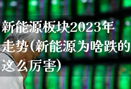新能源板块2023年走势(新能源为啥跌的这么厉害)_https://www.fzdzcxj.com_上交所_第1张