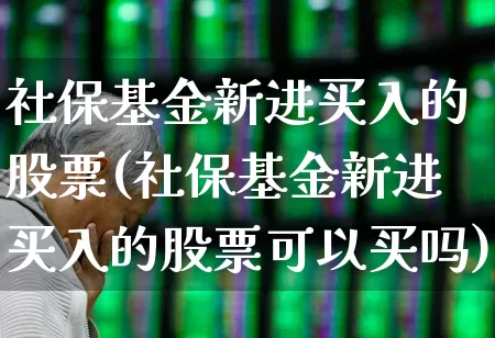 社保基金新进买入的股票(社保基金新进买入的股票可以买吗)_https://www.fzdzcxj.com_上交所_第1张