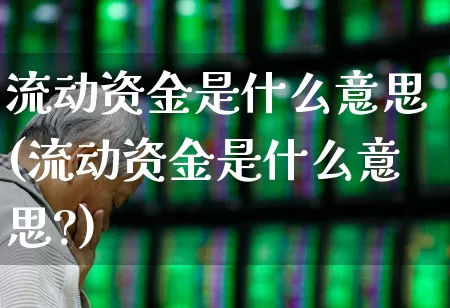 流动资金是什么意思(流动资金是什么意思?)_https://www.fzdzcxj.com_创业板_第1张