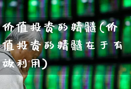 价值投资的精髓(价值投资的精髓在于有效利用)_https://www.fzdzcxj.com_创业板_第1张